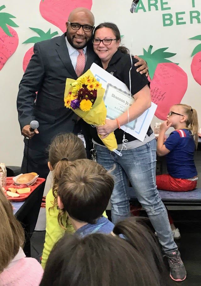  Superintendent Dr. Lewis with Shannon Jones.